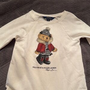 Ralph Lauren Kids Cream Sweatshirt with Polo Bear